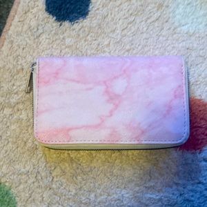 Pink and white wallet
